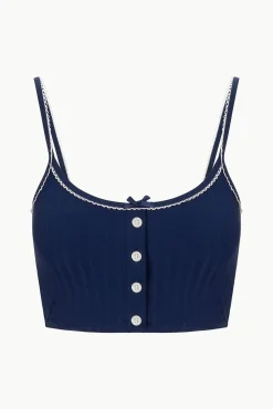 ABBY SWIM TOP NAVY WHITE