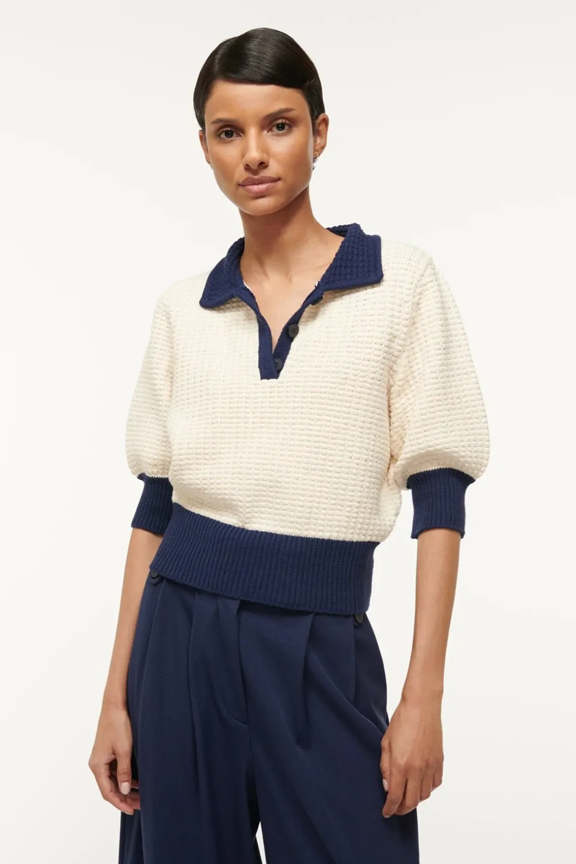 ALTEA SWEATER IVORY NAVY