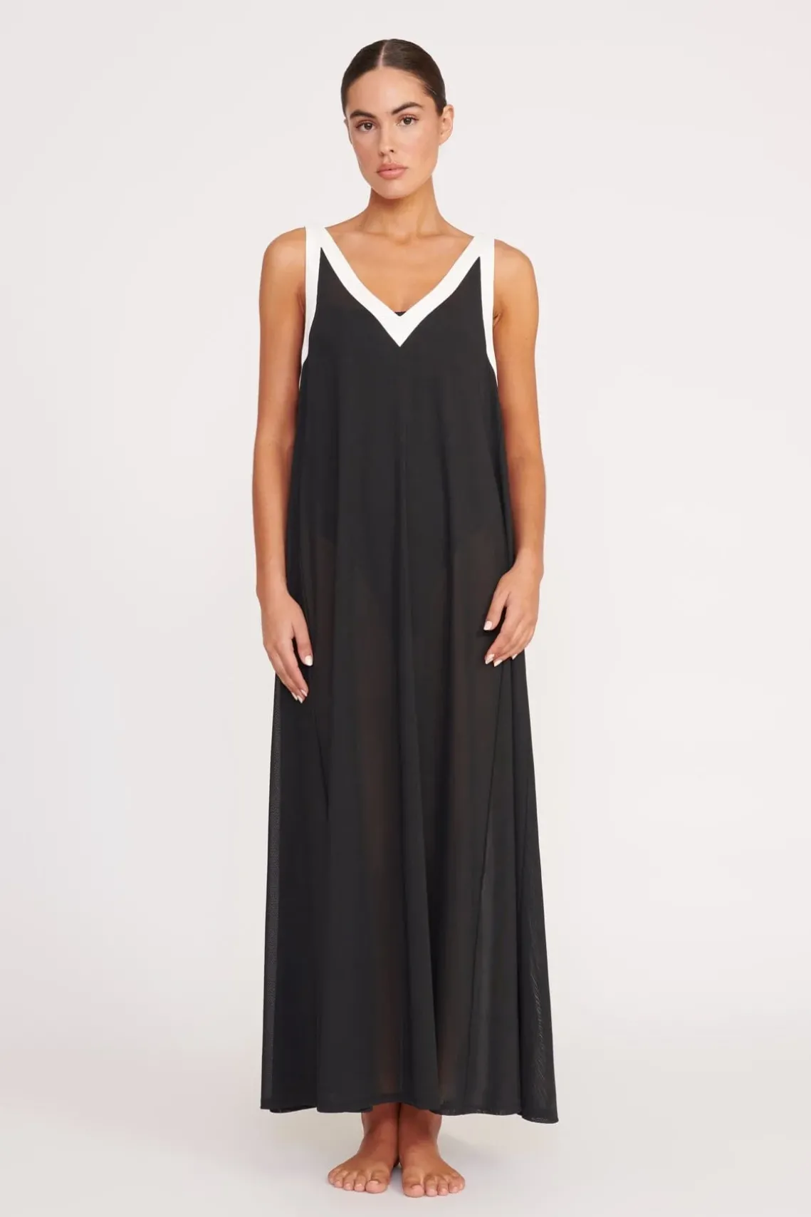 AVELINE COVERUP DRESS BLACK WHITE