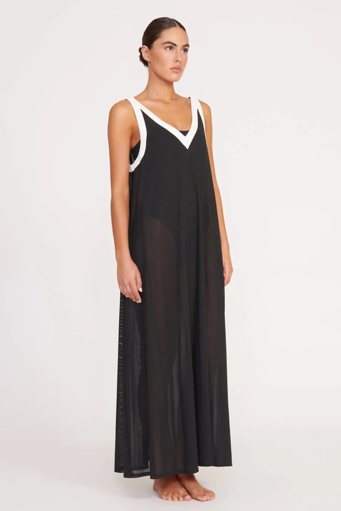 AVELINE COVERUP DRESS BLACK WHITE