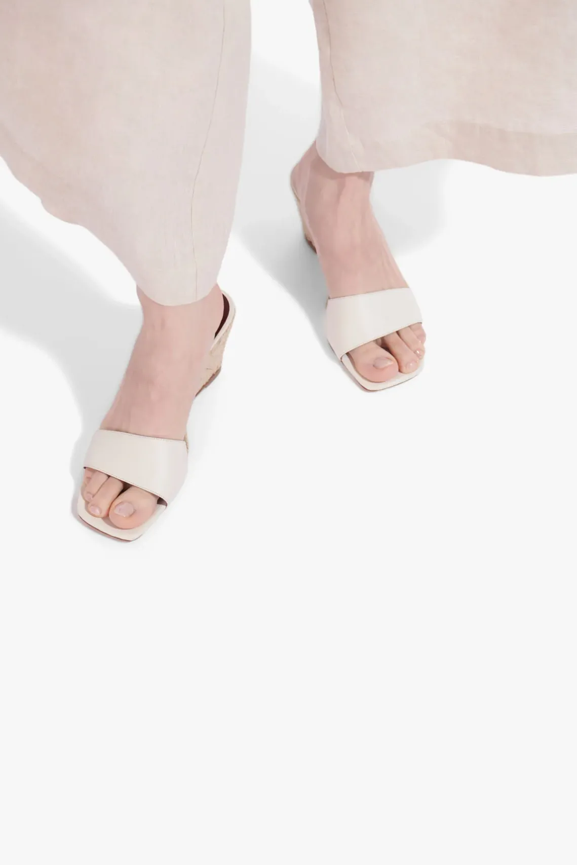 BILLIE ESPADRILLE WEDGE NATURAL CREAM