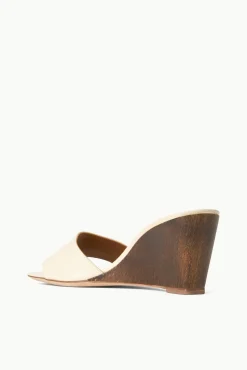 BILLIE WEDGE CREAM WOOD