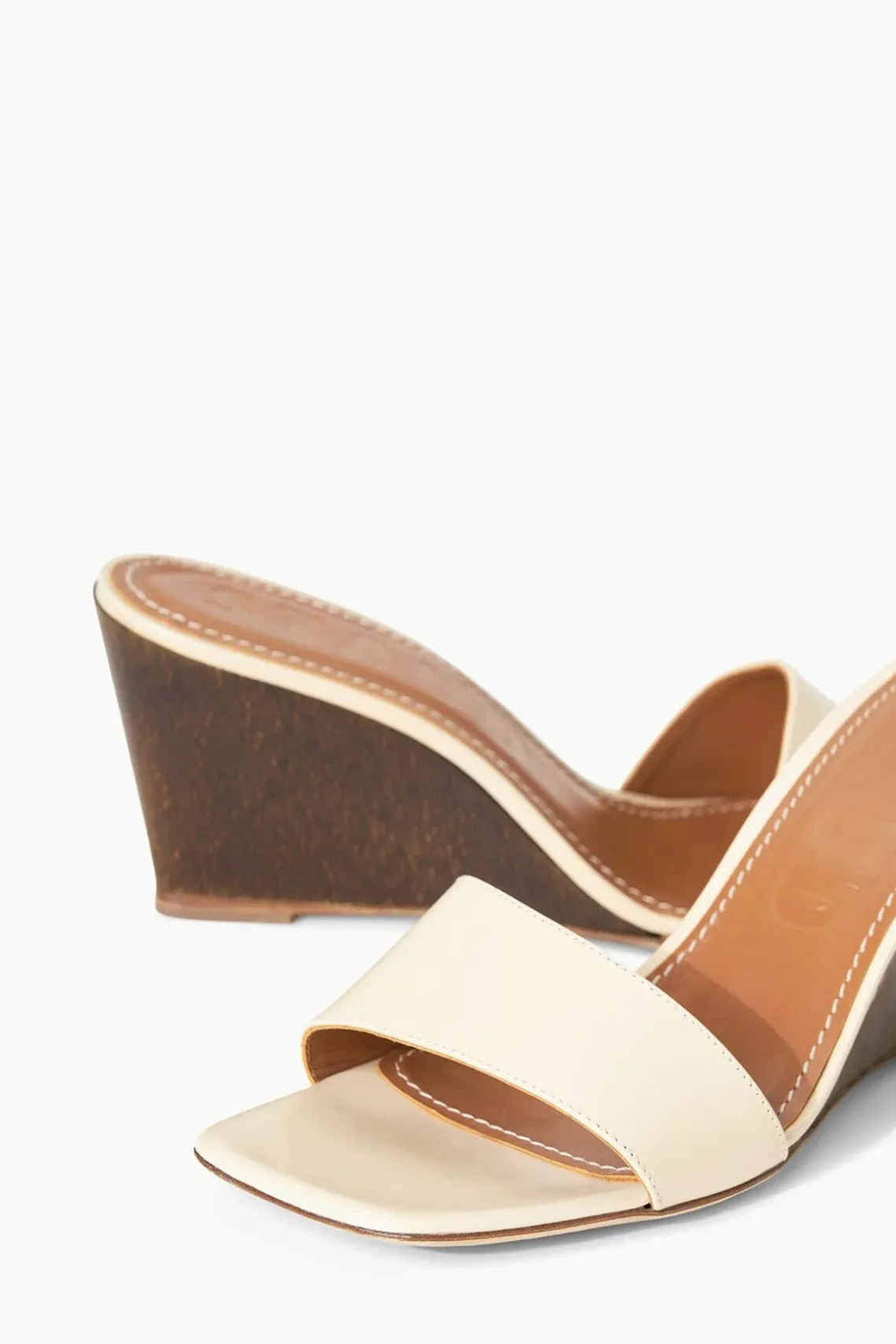 BILLIE WEDGE CREAM WOOD