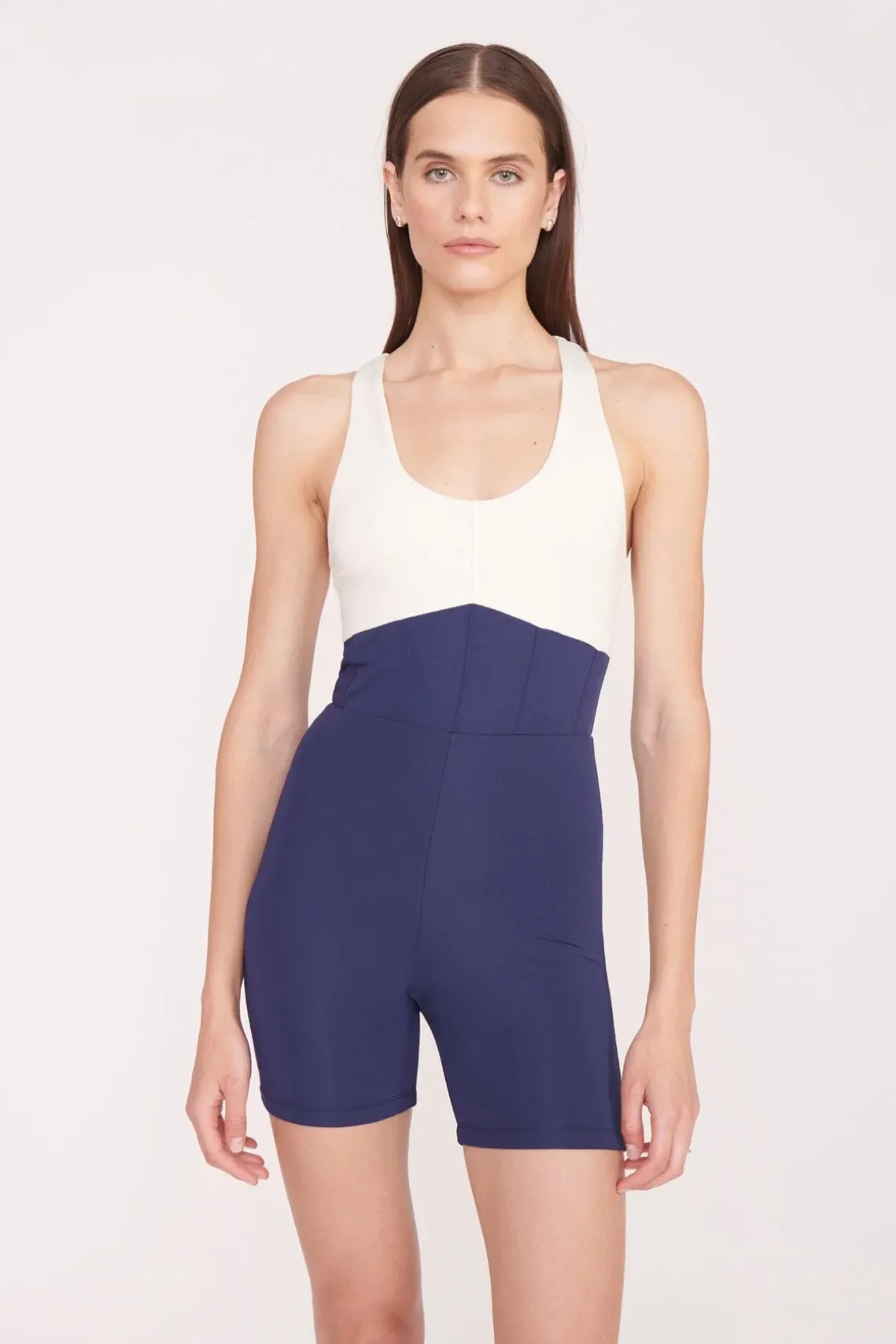 BOUNCE SHORT UNITARD NAVY IVORY