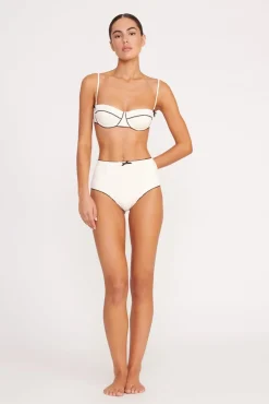 BRENTON HIGH RISE BIKINI BOTTOM IVORY BLACK