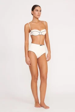 BRENTON HIGH RISE BIKINI BOTTOM IVORY BLACK
