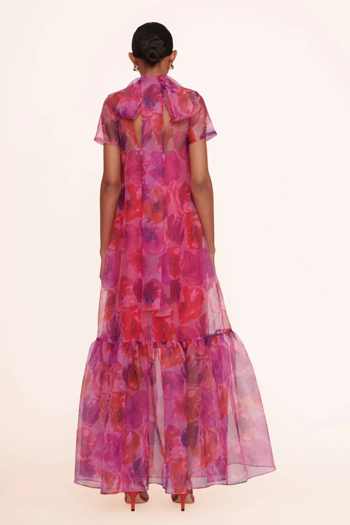 CALLUNA DRESS MAGENTA PAINTED FLORAL