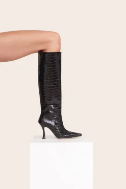 CAMI BOOT BLACK CROC EMBOSSED