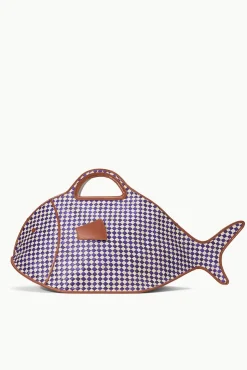 CLEO FISH BASKET TOTE COCONUT CHECK