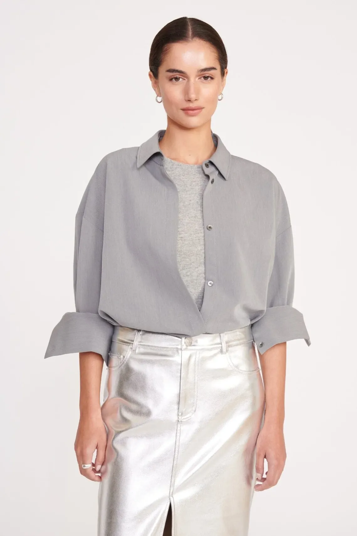 COLTON SHIRT HEATHER GREY SUITING