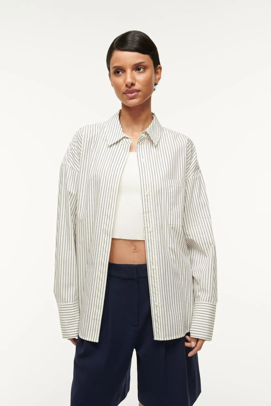 COLTON SHIRT IVORY MICRO STRIPE