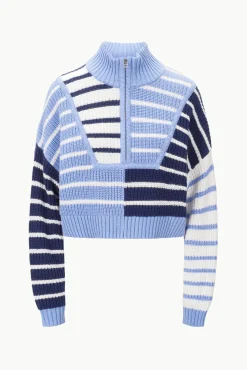 CROPPED HAMPTON SWEATER ADRIATIC STRIPE