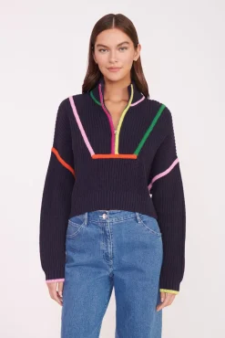 CROPPED HAMPTON SWEATER NAVY MULTI