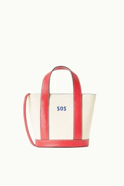 CUSTOM MONOGRAM ALLORA MINI TOTE CREAM RED ROSE