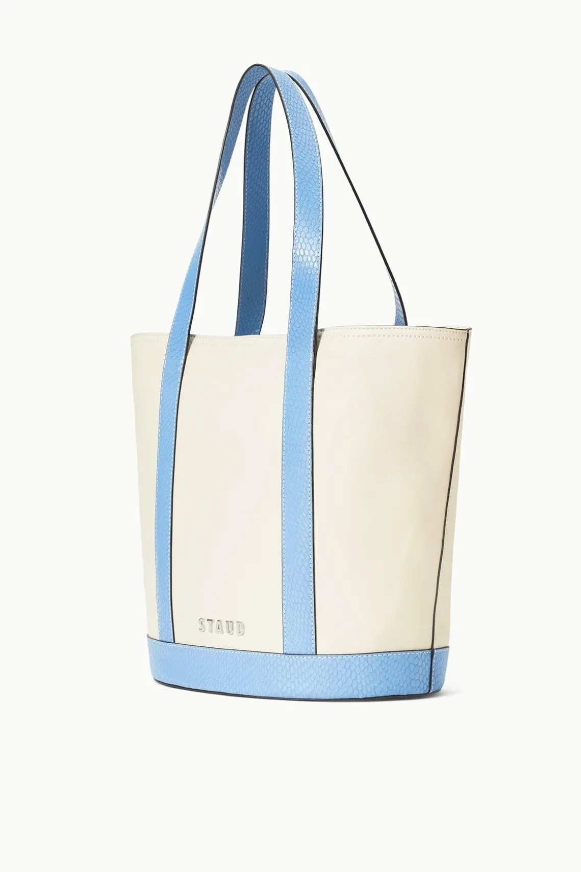 CUSTOM MONOGRAM ALLORA TOTE CREAM STAUD BLUE