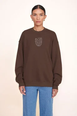 CUSTOM STAUD x C.BONZ OVERSIZED SWEATSHIRT BROWN
