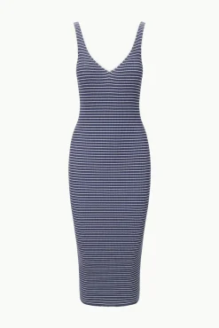 DANA DRESS NAVY MICRO STRIPE