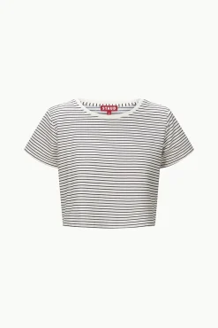 DEAN T-SHIRT IVORY MICRO STRIPE