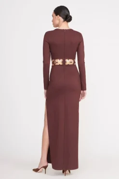 DELPHINE DRESS  DARK CHOCOLATE