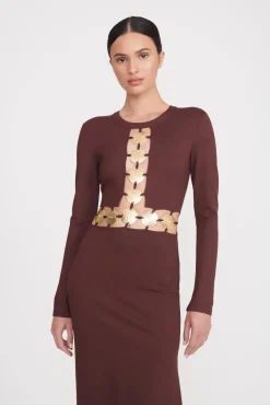 DELPHINE DRESS  DARK CHOCOLATE