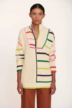 HAMPTON SWEATER CREME RAINBOW MULTI