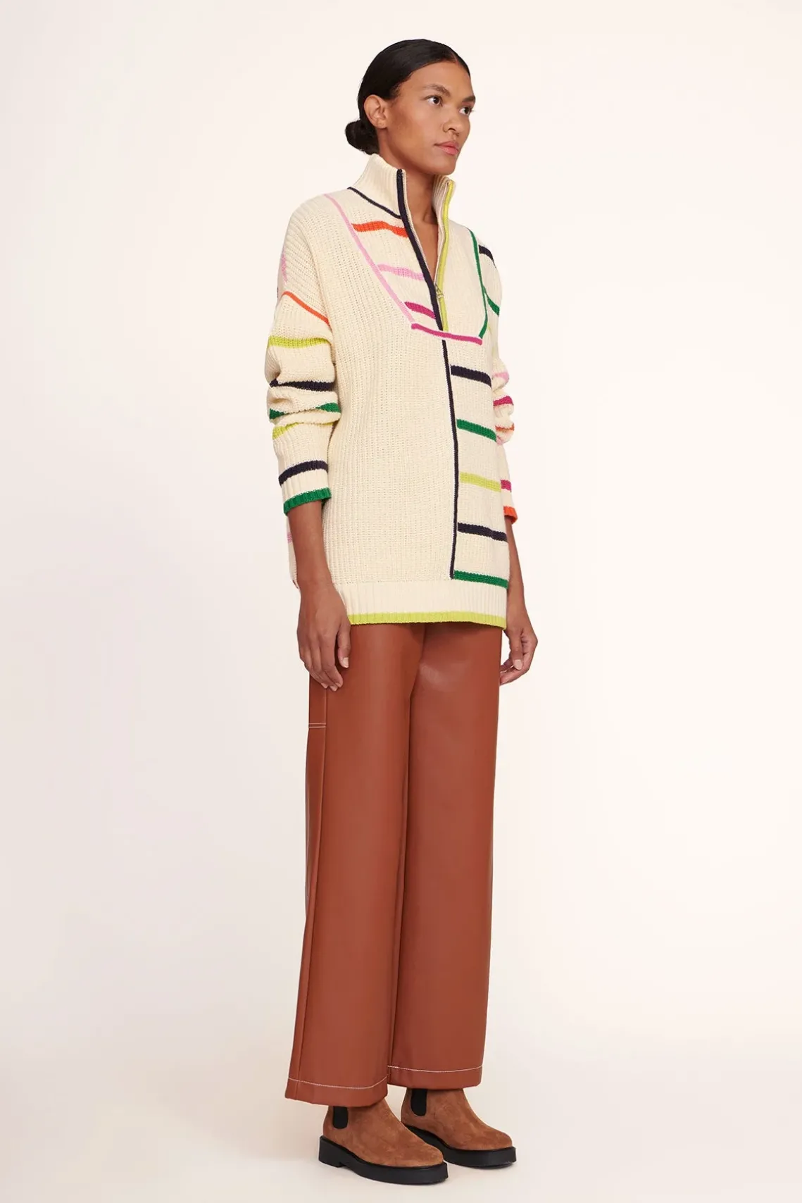 HAMPTON SWEATER CREME RAINBOW MULTI