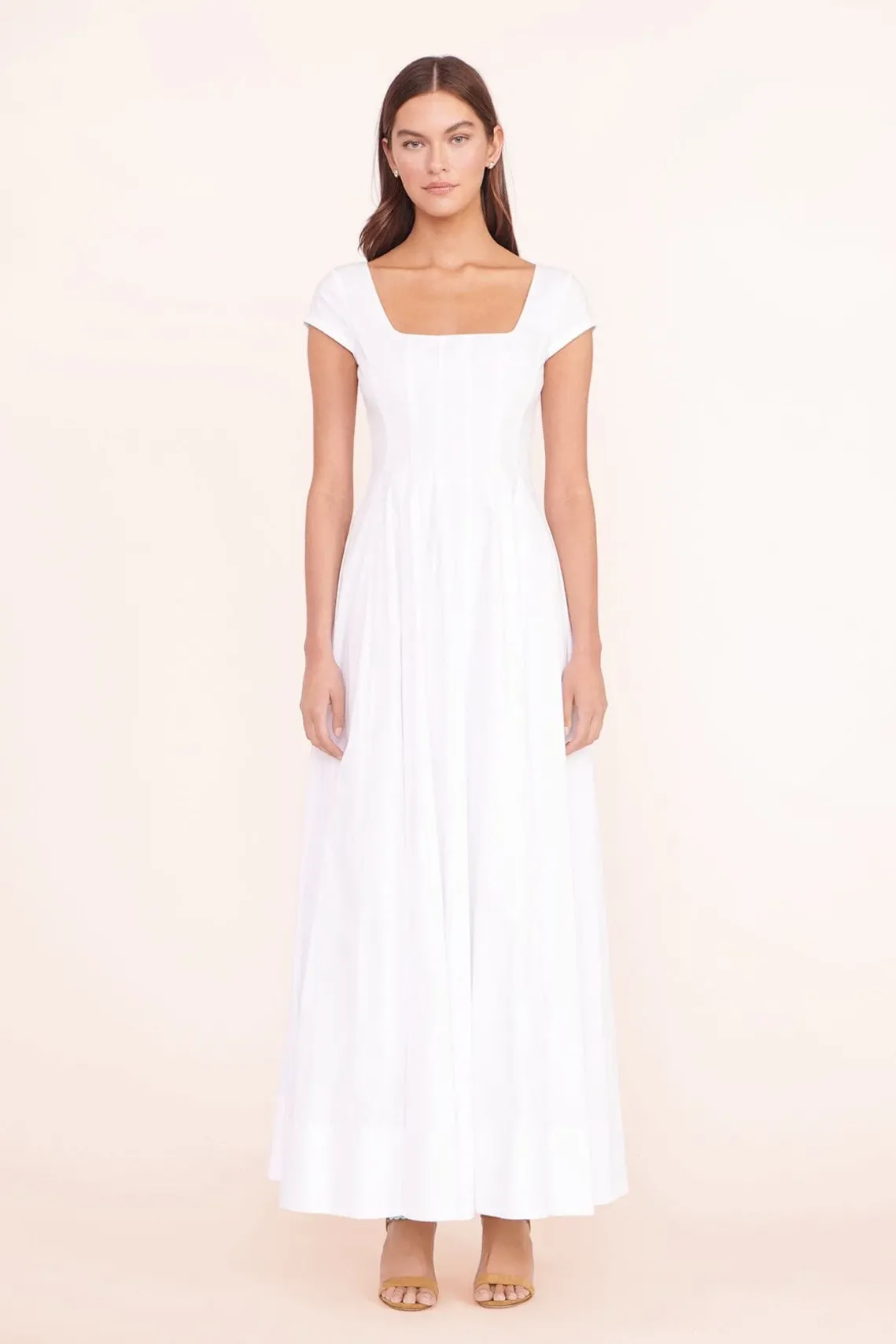 MAXI SHORT SLEEVE WELLS DRESS WHITE