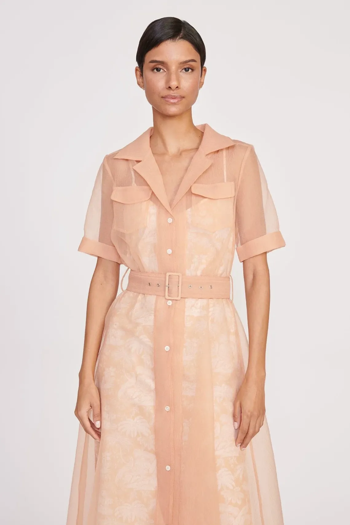 MILLIE DRESS BEIGE IVORY TOILE