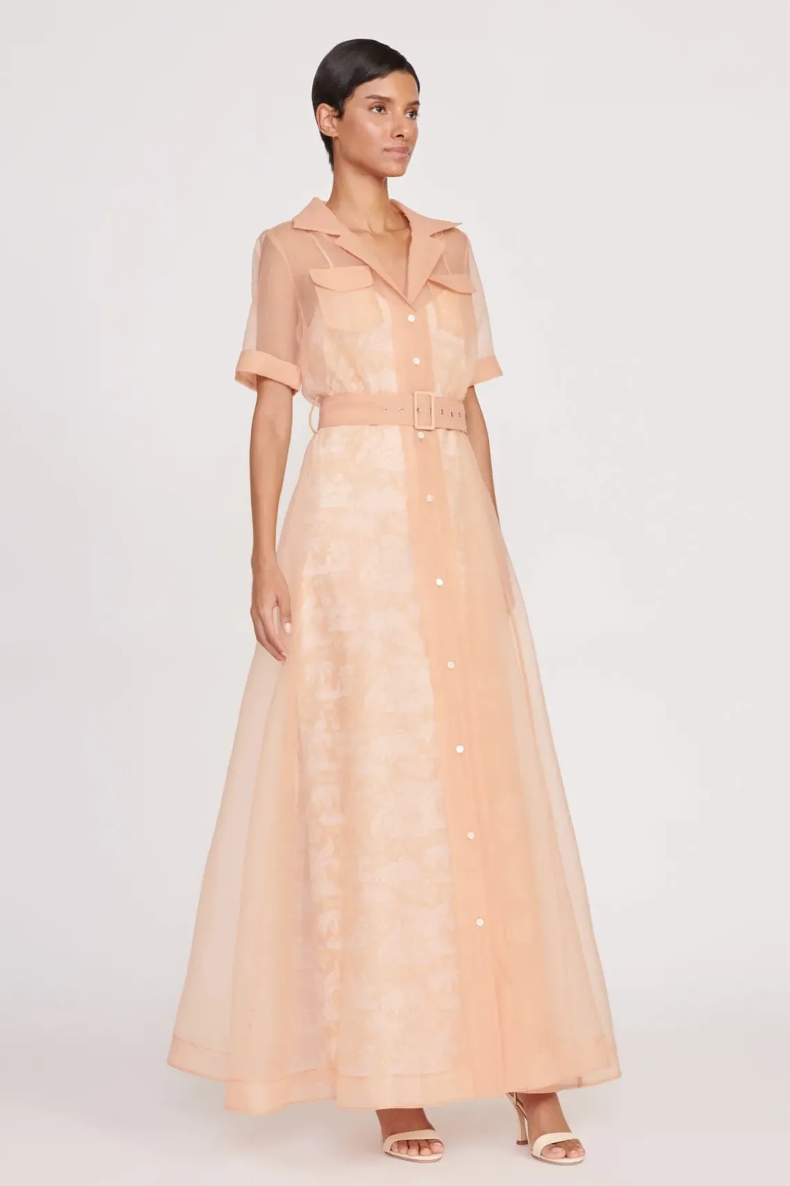 MILLIE DRESS BEIGE IVORY TOILE