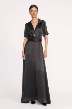 MILLIE DRESS BLACK SATIN