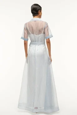 MILLIE DRESS IVORY MICRO STRIPE