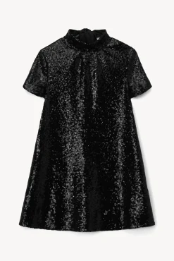 MINI ILANA DRESS BLACK SEQUINS