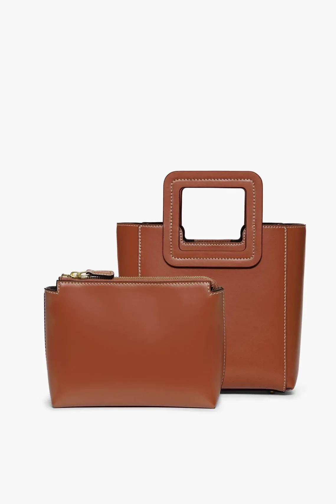 MINI SHIRLEY LEATHER BAG SADDLE