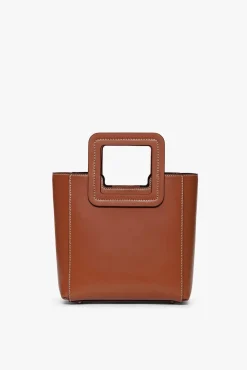 MINI SHIRLEY LEATHER BAG SADDLE