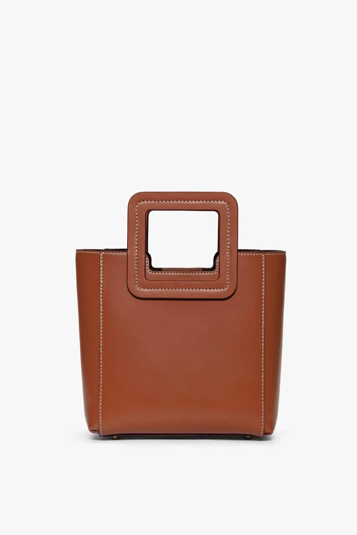 MINI SHIRLEY LEATHER BAG SADDLE