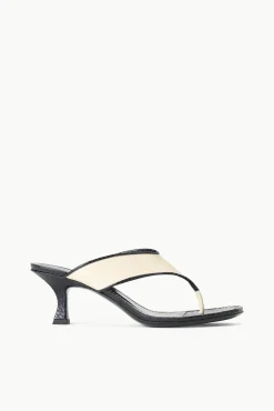 NATALIA THONG SANDAL CREAM BLACK