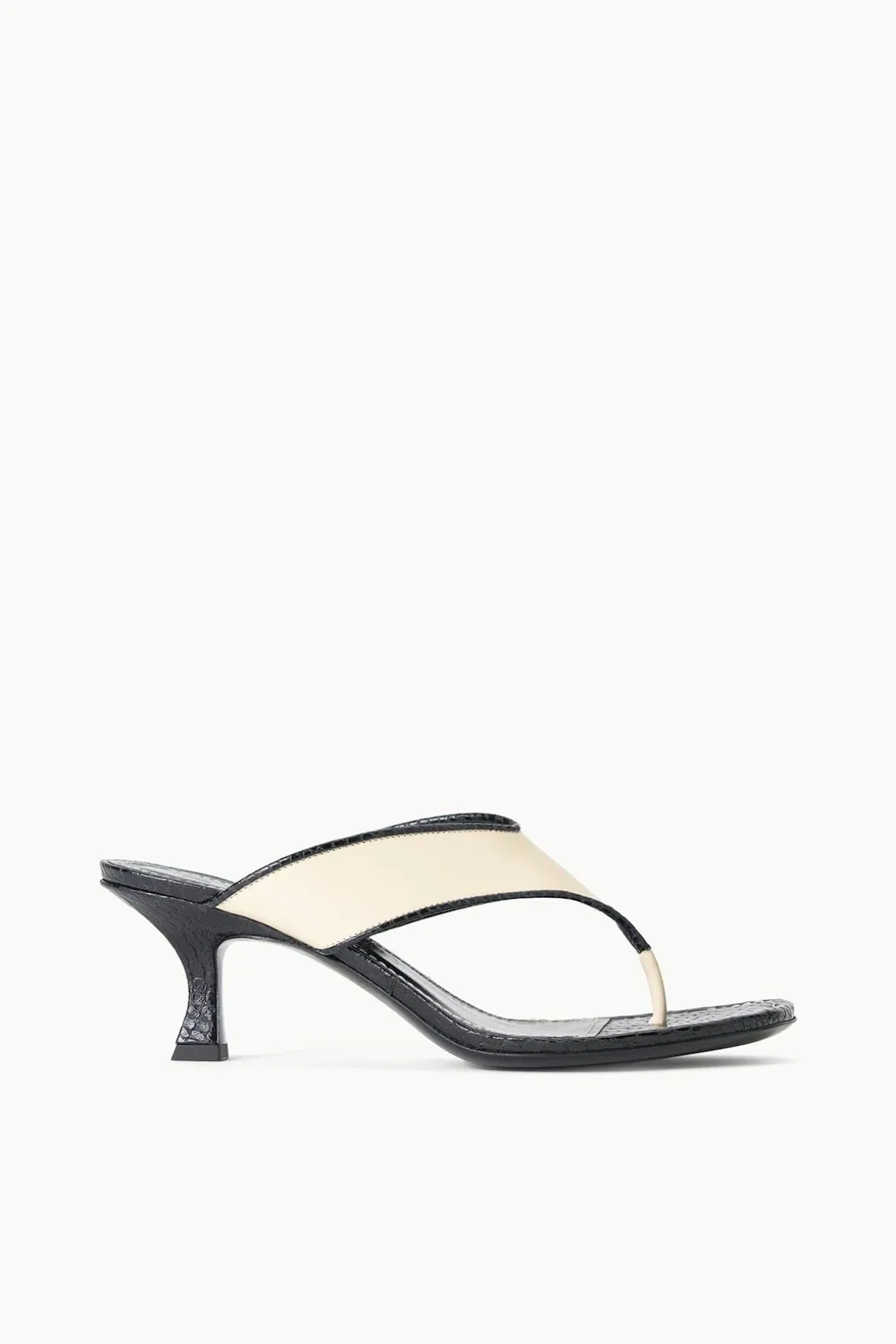 NATALIA THONG SANDAL CREAM BLACK