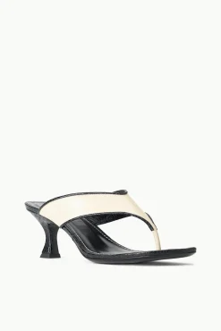 NATALIA THONG SANDAL CREAM BLACK
