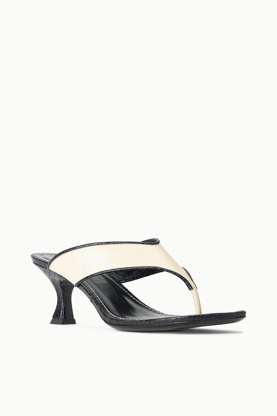 NATALIA THONG SANDAL CREAM BLACK