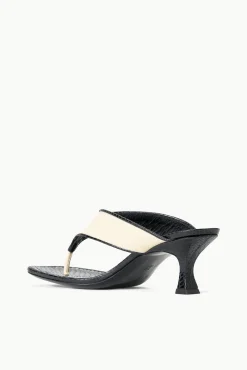 NATALIA THONG SANDAL CREAM BLACK