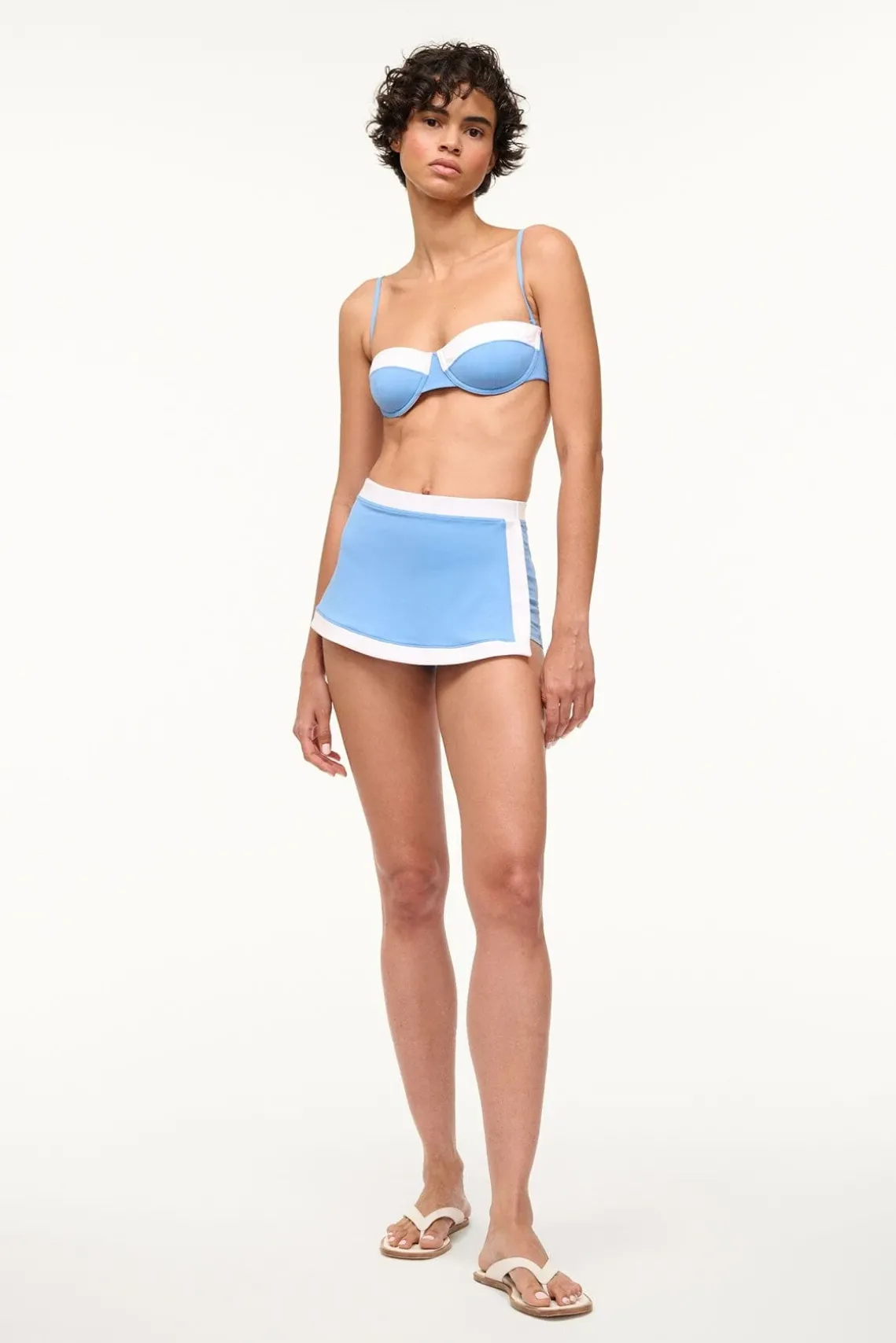 NELL SWIM SKIRT AZURE WHITE