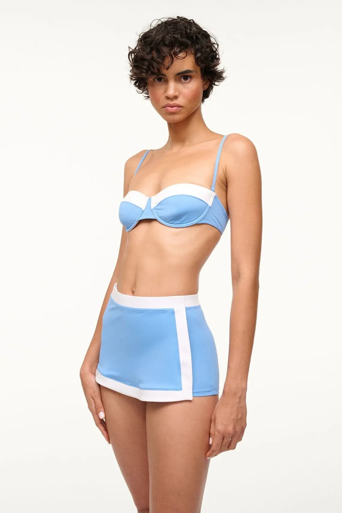 NELL SWIM SKIRT AZURE WHITE