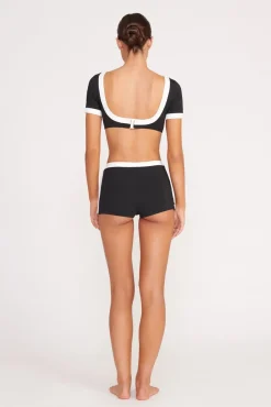 NELL SWIM SKIRT BLACK WHITE