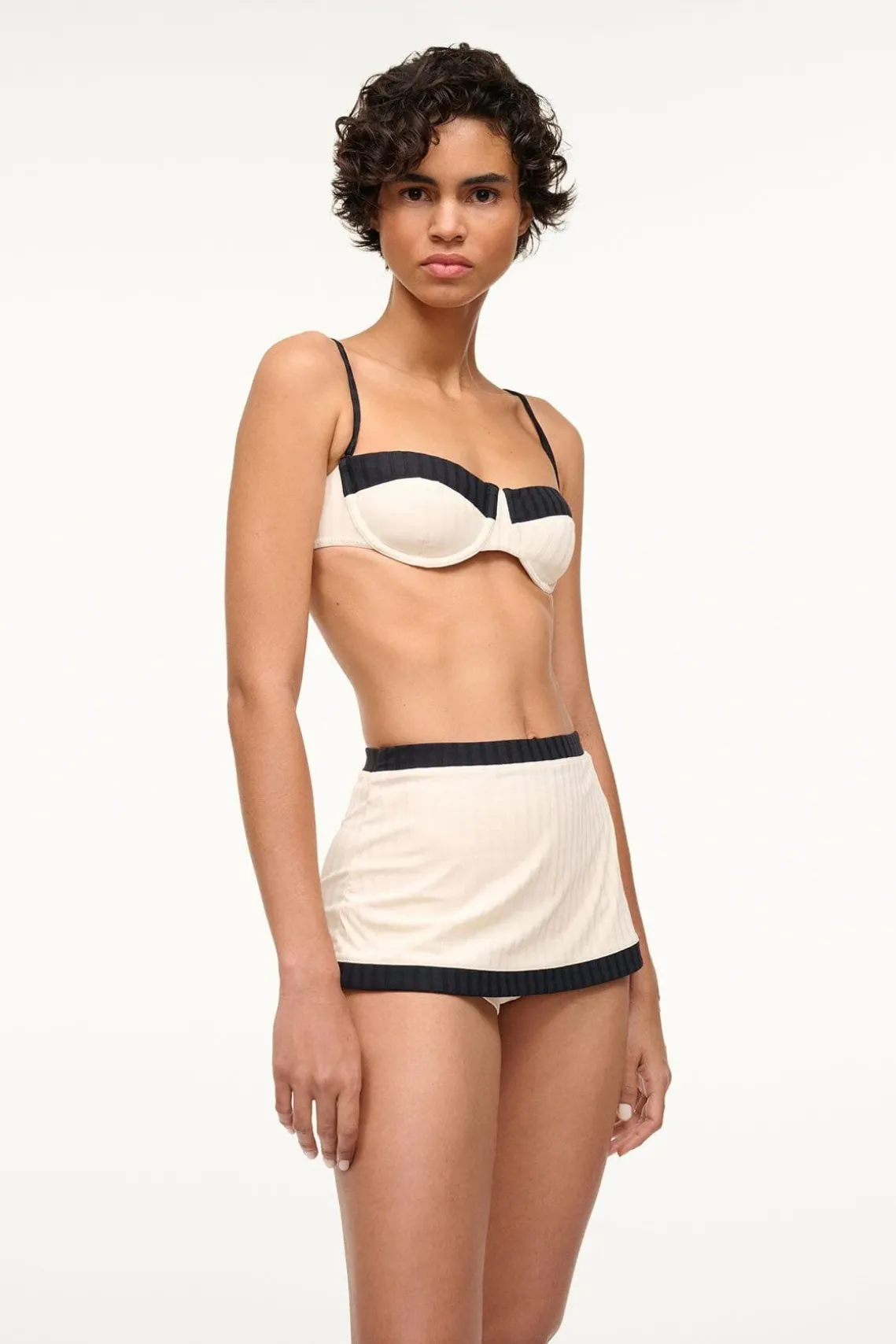 NELL SWIM SKIRT IVORY BLACK