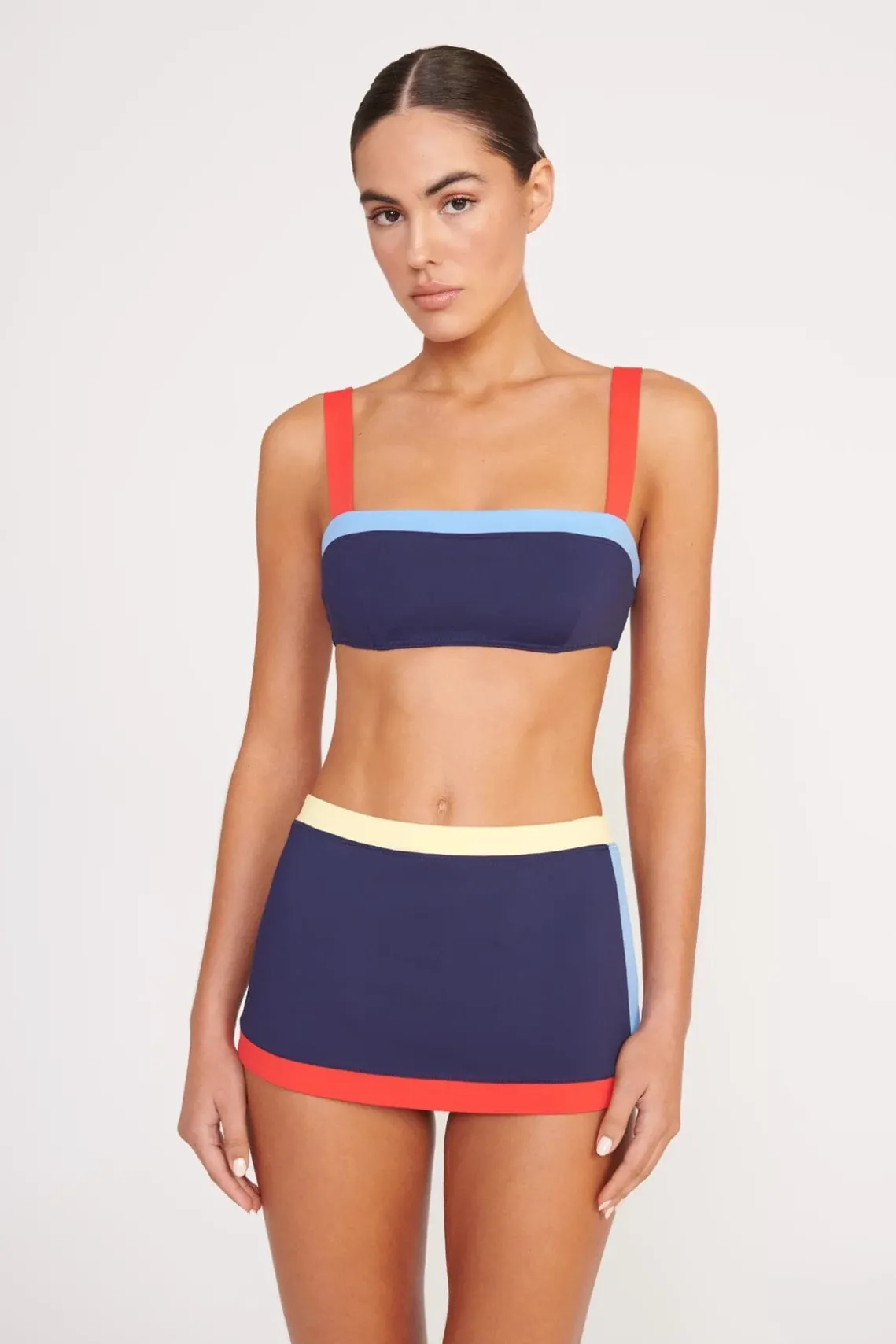 NELL SWIM SKIRT NAVY COLORBLOCK