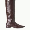 OLGA BOOT  ESPRESSO CROC EMBOSSED
