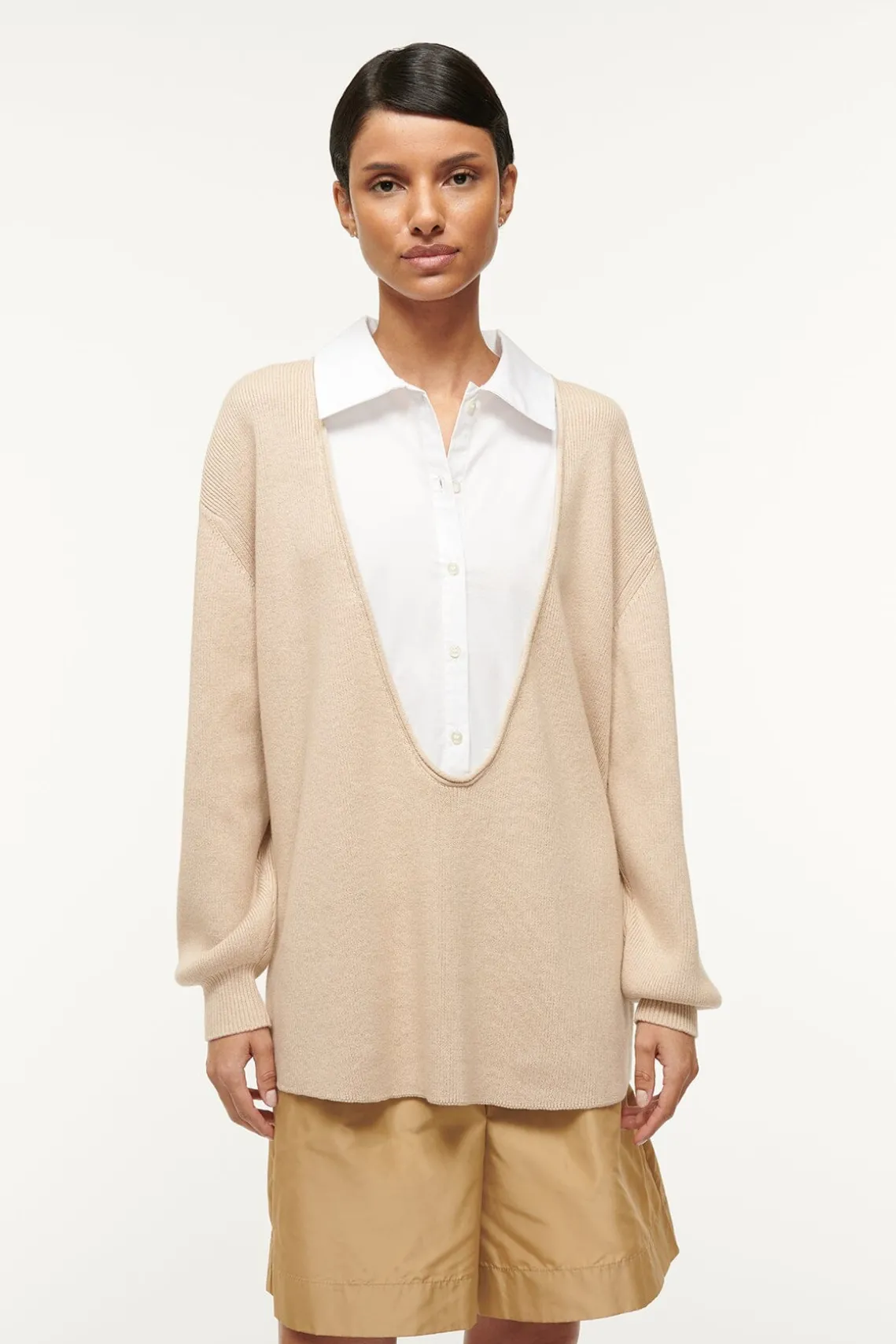PIETRO SWEATER CAMEL WHITE
