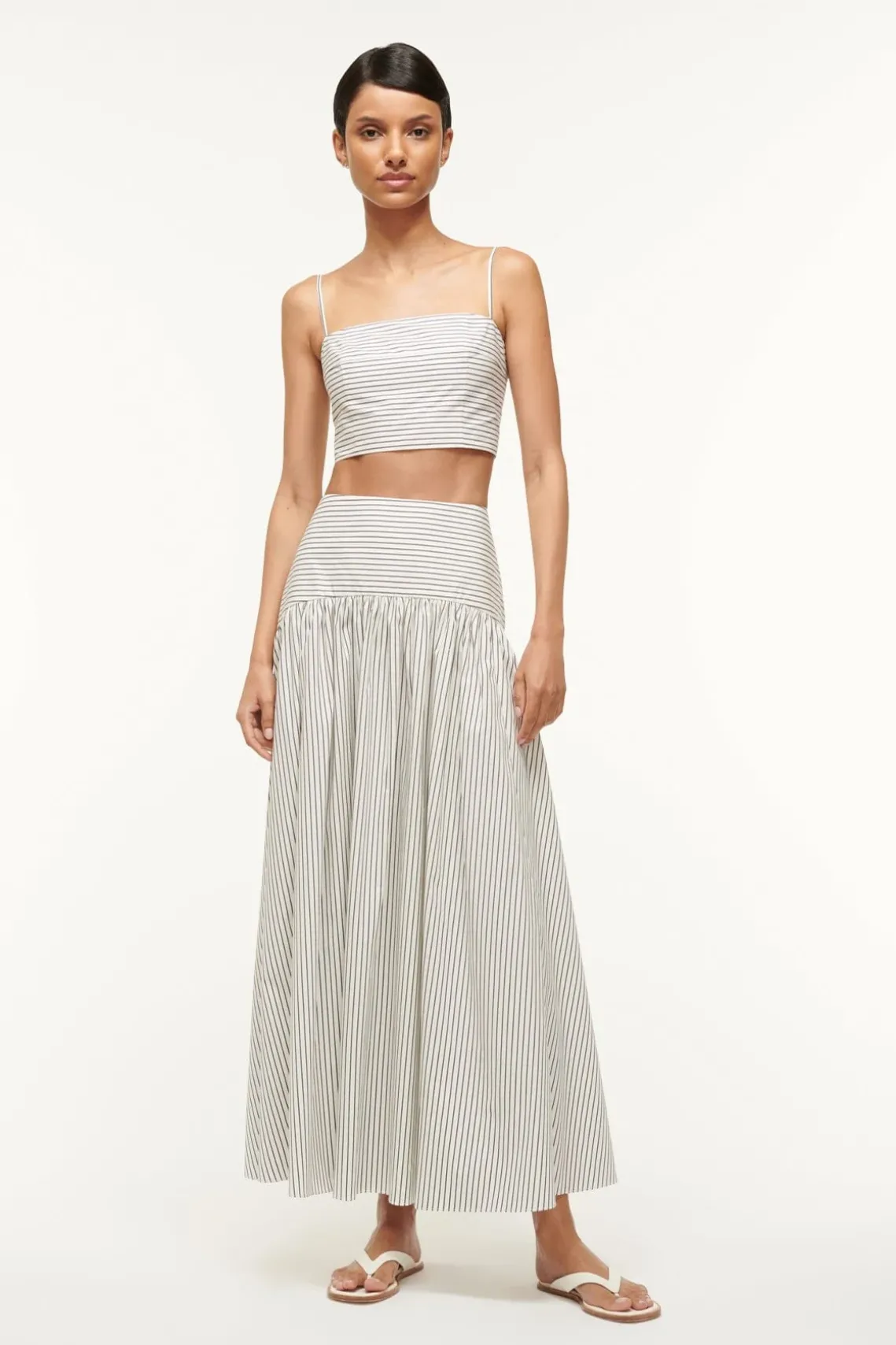 PROCIDA SKIRT IVORY MICRO STRIPE