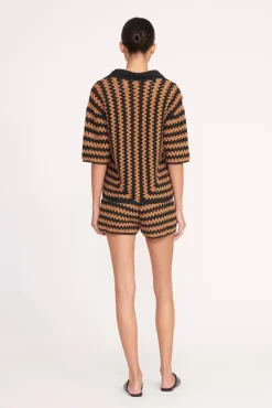 SAMARA SHORT BLACK TAN SEASHORE STRIPE