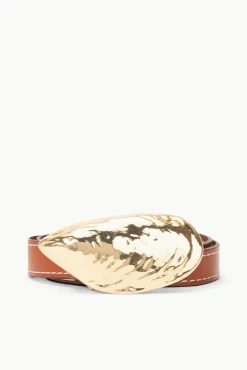 SHELL BUCKLE BELT TAN